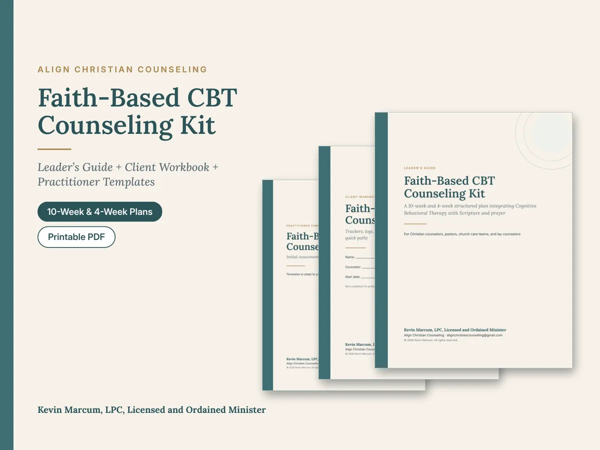 Faith-Based CBT Counseling Kit: Leader's Guide, Client Workbook and Practitioner Templates